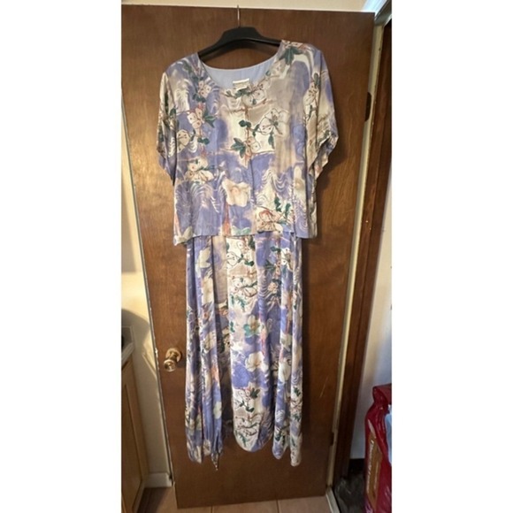 Coldwater Creek Dresses & Skirts - VINTAGE Coldwater Creek Dress Floral Blue Woman‎ Size 14 Cottagecore GrandmaCore
